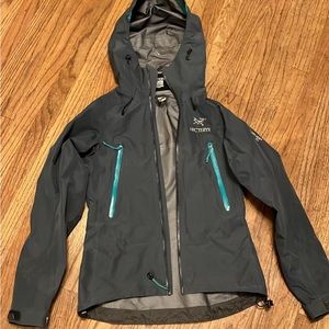 Arc'teryx Gray Jacket with Teal Accents